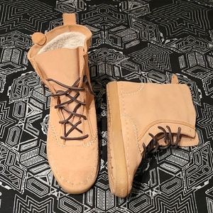 Keds Tan Suede Lace-Up Ankle Booties